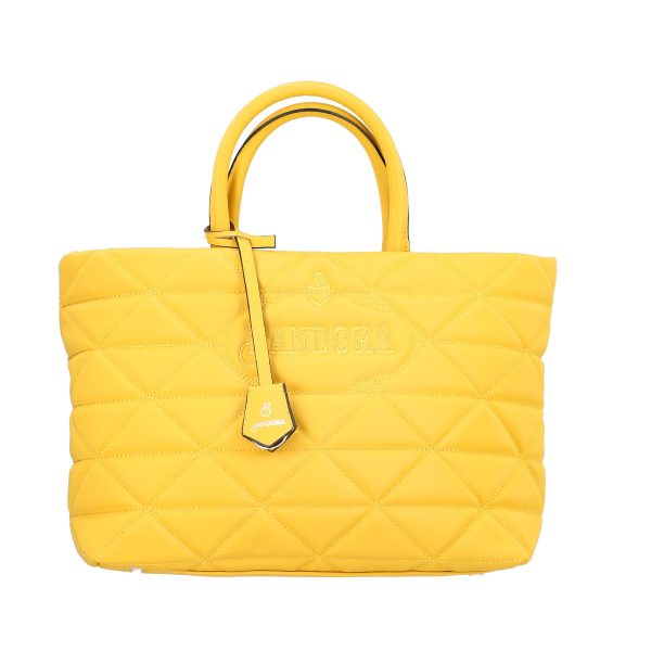 Geanta de Femei Casual, Material Impermeabil Matlasată Galbenă cu Un Compartiment Spațios și Mânere - BS267P2209062 122