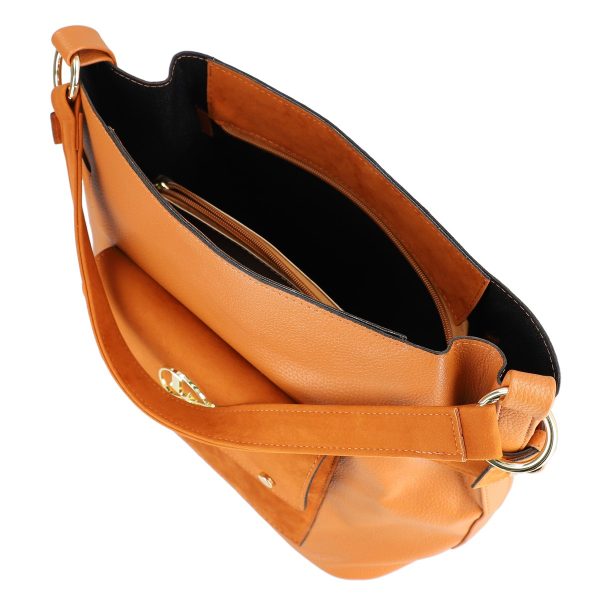 Geantă damă casual 2 in 1 maro texturat cu buzunar Laura Biaggi BS686AB2208281 121