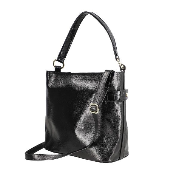Geantă damă casual 2 in 1 negru texturat cu buzunar Laura Biaggi BS686AB2208278 120