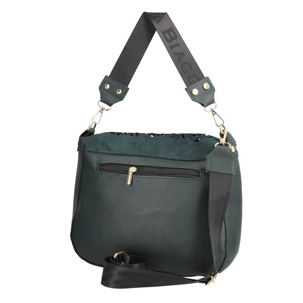 Geanta casual femei piele ecologica verde model floral cu capsa magnetica si bretea reglabila Laura Biaggi BS259CA2208235 121
