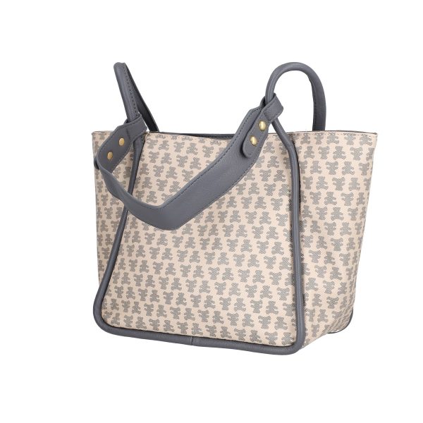 Geanta de mana casual femei din piele eco bej cu trei buzunare Lulu Castagnette BSLLCA2208077 120
