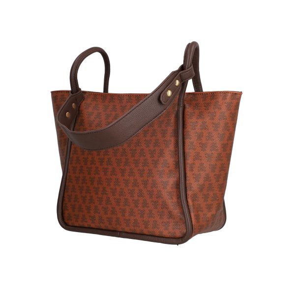 Geanta de mana casual femei din piele eco cafeniu cu maner confortabil Lulu Castagnette BSLLCA2208076 121