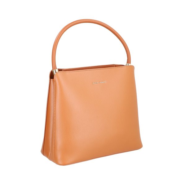 David Jones - Geantă damă elegantă piele ecologică maro textură fină David Jones BS6840EL2209153