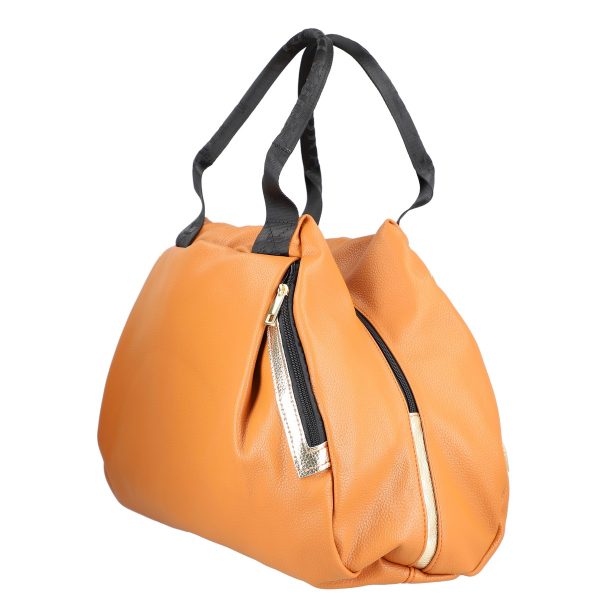 Geantă damă Shopper maro de talie mare fermoar cu auriu din piele ecologică Laura Biaggi BS975G2208214 122