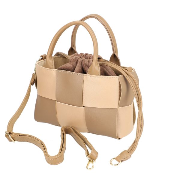 Poșetă casual femei piele eco galben întrețesută cu gentuță detașabilă David Jones BS6589PODJ2208423 122