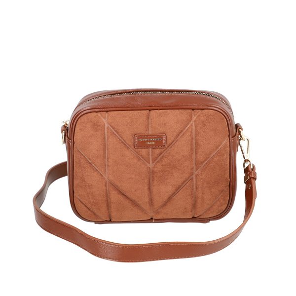 Poșetă casual femei piele ecologică maro cu un compartiment David Jones BS6856DJ2209106 123