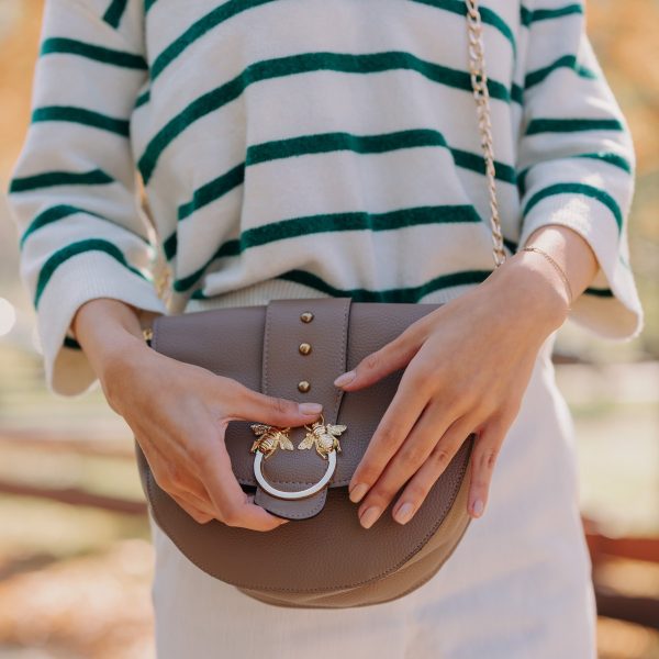 Poșetă damă casual piele ecologică taupe de umăr Laura Biaggi BS209P2208256 119