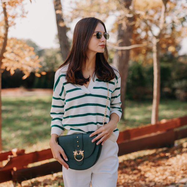 Poșetă damă casual piele ecologică verde de umăr Laura Biaggi BS209P2208258 123