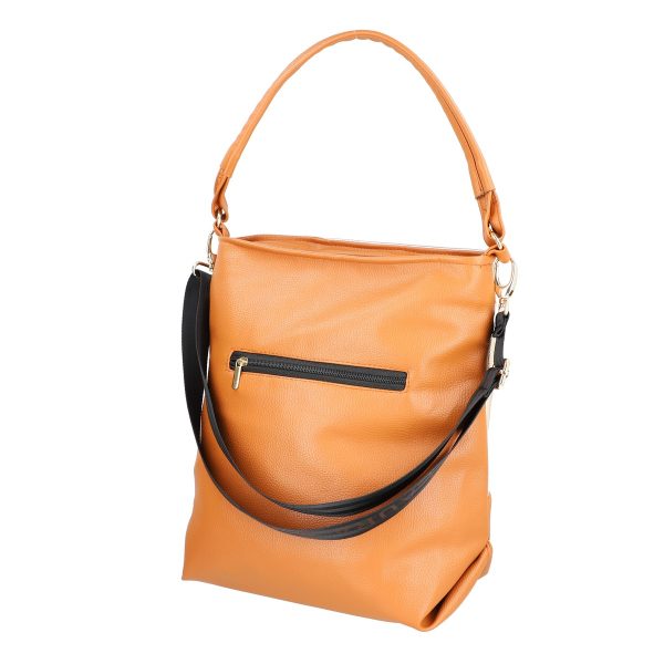 Geanta shopper dama piele eco maro model texturat mat cu lucios cu manere si bretea Laura Biaggi BS111KB2208213 121