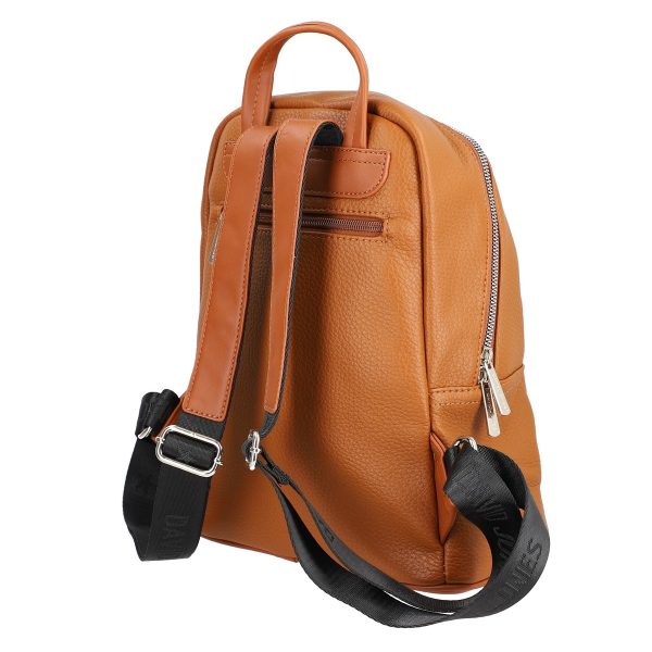 Rucsac damă piele ecologică maro cu buzunar frontal David Jones BS6807RUDJ2208414 120