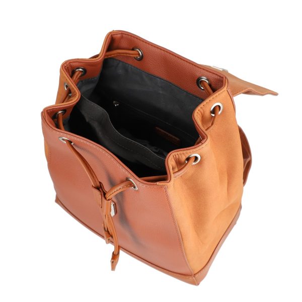 Rucsac damă piele ecologică maro închidere cu șnur David Jones BS6516RUDJ2208403 120