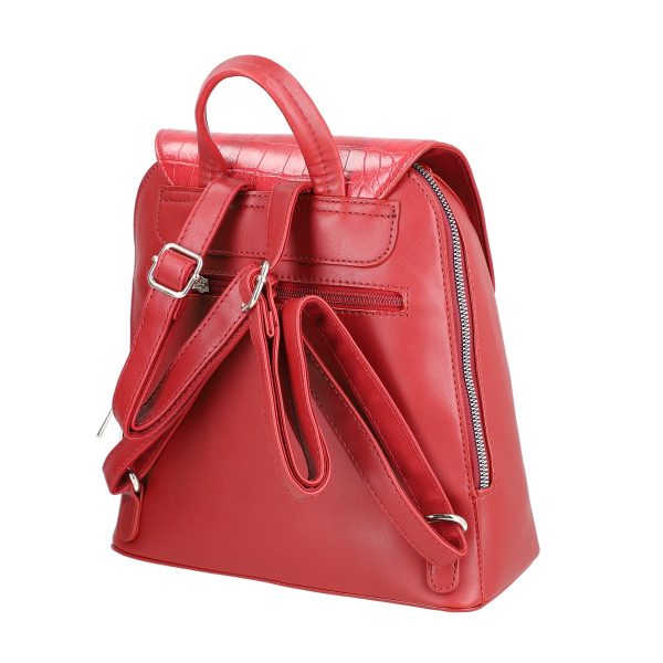 Rucsac Rosu Dama Piele Ecologica Inchidere cu Fermoar si Capsa Magnetica - David Jones BS6863RU2209132 121