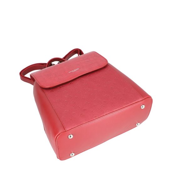 Rucsac Rosu Dama Piele Ecologica Inchidere cu Fermoar si Capsa Magnetica - David Jones BS6863RU2209132 122
