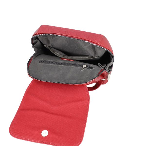 Rucsac Rosu Dama Piele Ecologica Inchidere cu Fermoar si Capsa Magnetica - David Jones BS6863RU2209132 123