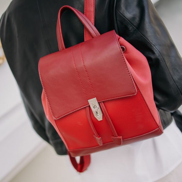 Rucsac Dama Rosu Piele Ecologică Inchidere cu Snur - David Jones BS6516RUDJ2208400 123