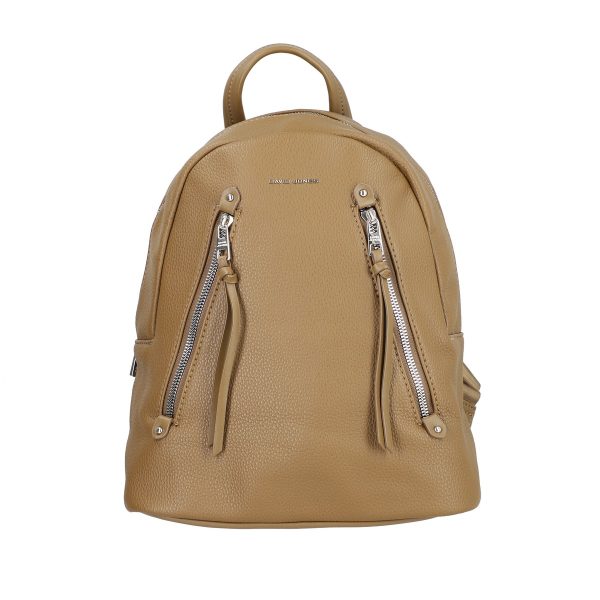 Rucsac damă piele ecologică verde olive cu două buzunare frontale David Jones BS6874RUDJ2208405 123