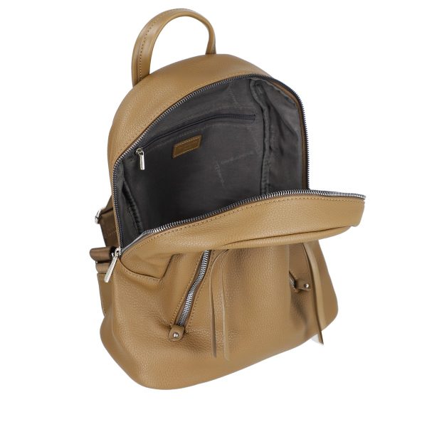Rucsac damă piele ecologică verde olive cu două buzunare frontale David Jones BS6874RUDJ2208405 122