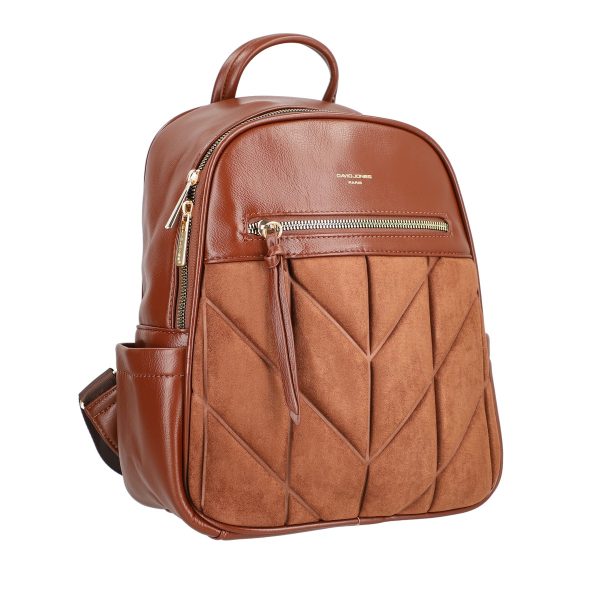 Rucsac femei piele ecologică maro închidere cu fermoar și buzunar frontal David Jones BS6856RU2209125 120