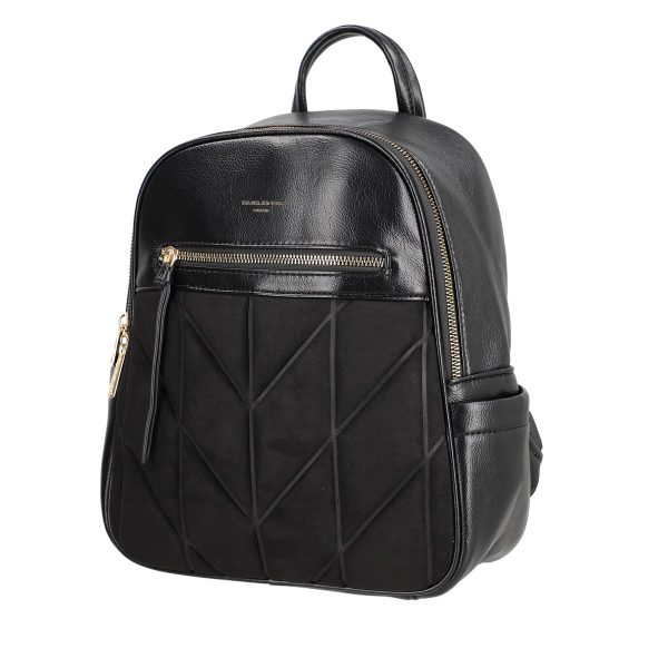David Jones - Rucsac femei piele ecologică negru închidere cu fermoar și buzunar frontal David Jones BS6856RU2209140