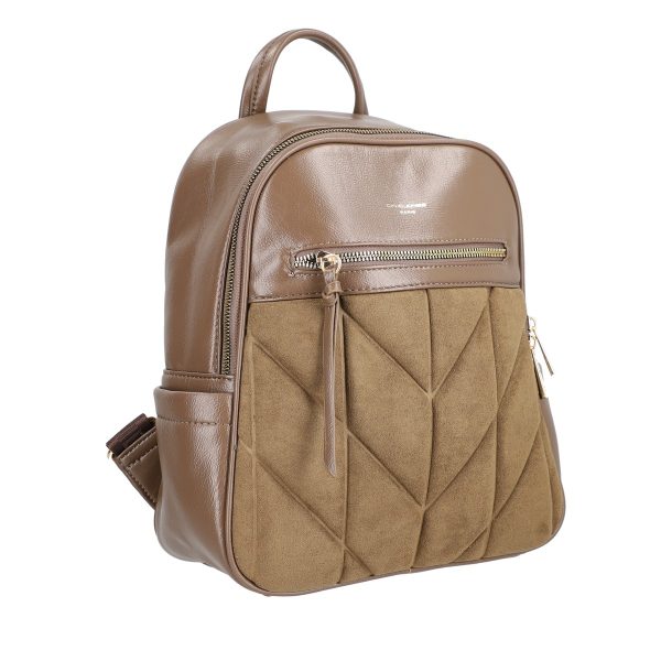 Rucsac femei piele ecologică taupe închidere cu fermoar și buzunar frontal David Jones BS6856RU2209126 120