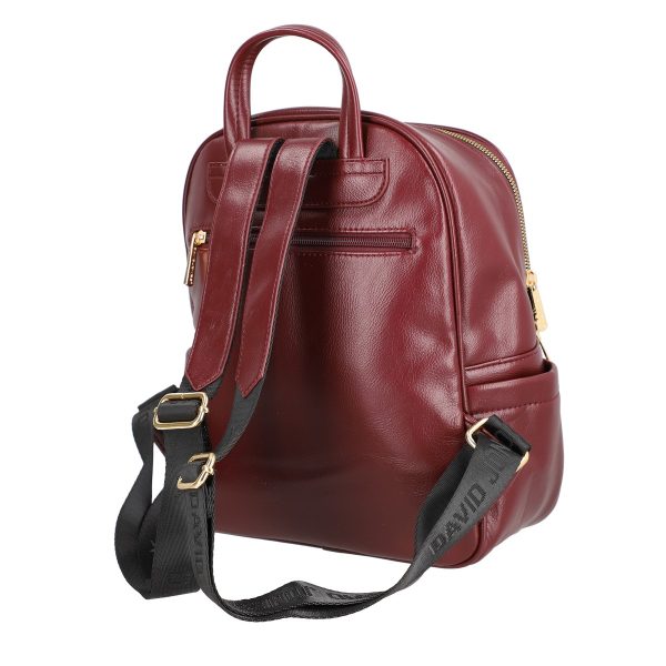 Rucsac Visiniu Dama Piele Eco Inchidere cu Fermoar și Buzunar Frontal - David Jones BS6856RU2209127 121