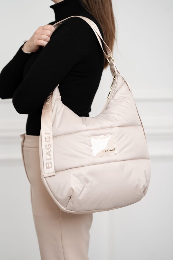 Geanta femei Shopper material sintetic bej cu un compartiment Laura Biaggi BS2125SH2301042 119
