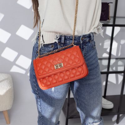 Geanta dama casual piele ecologica rosu caramiziu de umar David Jones BS6918PO2301128