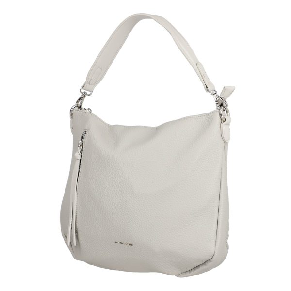 Geanta casual piele eco gri cu buzunar fontal cu fermoar David Jones BS6920CA2301168 120