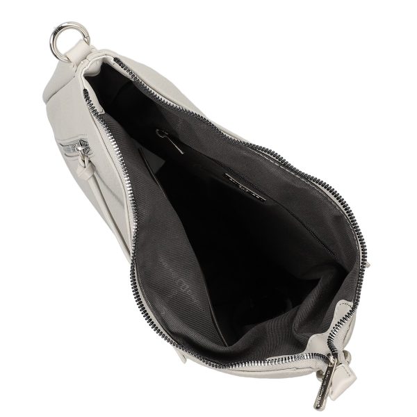 Geanta casual piele eco gri cu buzunar fontal cu fermoar David Jones BS6920CA2301168 119