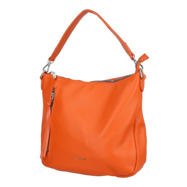 Geanta casual piele eco rosu caramiziu cu buzunar fontal cu fermoar David Jones BS6920CA2301167 122