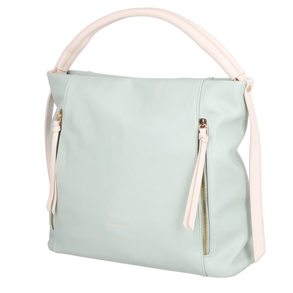 Geanta Shopper Bej - Geanta femei shopper piele ecologica turcoaz cu doua compartimente DianaCO BS3314SH2301184