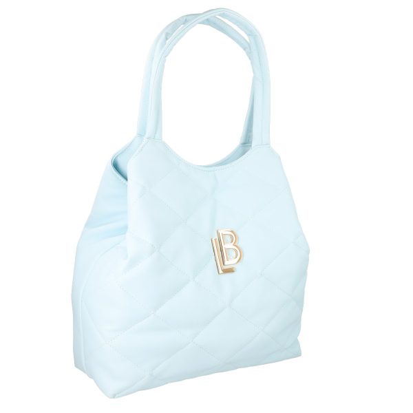 Geanta Shopper din piele eco aspect matlasat albastru cu un compartiment Laura Biaggi BS1233G2301020 120