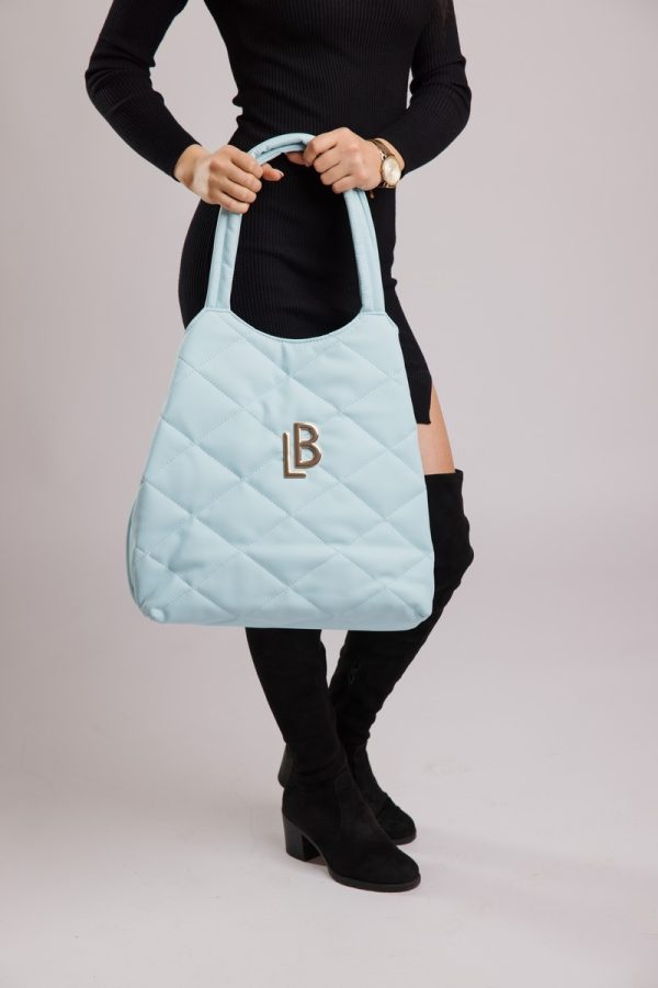 Geanta Shopper din piele eco aspect matlasat albastru cu un compartiment Laura Biaggi BS1233G2301020 119