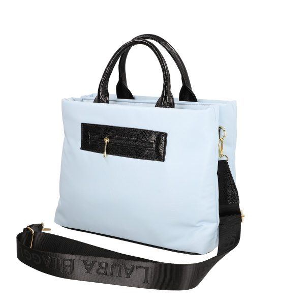 Geanta Shopper pentru femei din piele eco albastru deschis cu doua compartimente Laura Biaggi BS1220G2301027 120