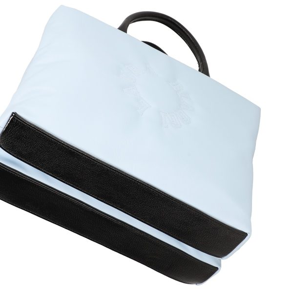 Geanta Shopper pentru femei din piele eco albastru deschis cu doua compartimente Laura Biaggi BS1220G2301027 121