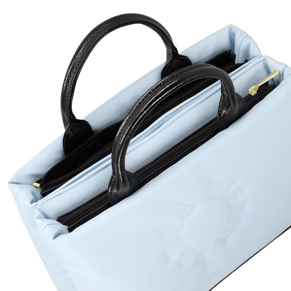 Geanta Shopper pentru femei din piele eco albastru deschis cu doua compartimente Laura Biaggi BS1220G2301027 119