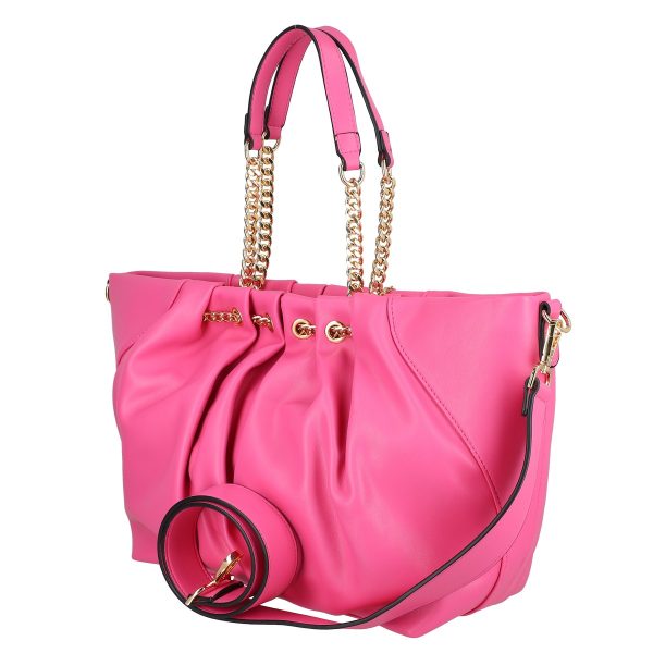 Geanta shopper piele eco fuchsia cu doua compartimente maner lant Alex Max BS1303SH2301105 121