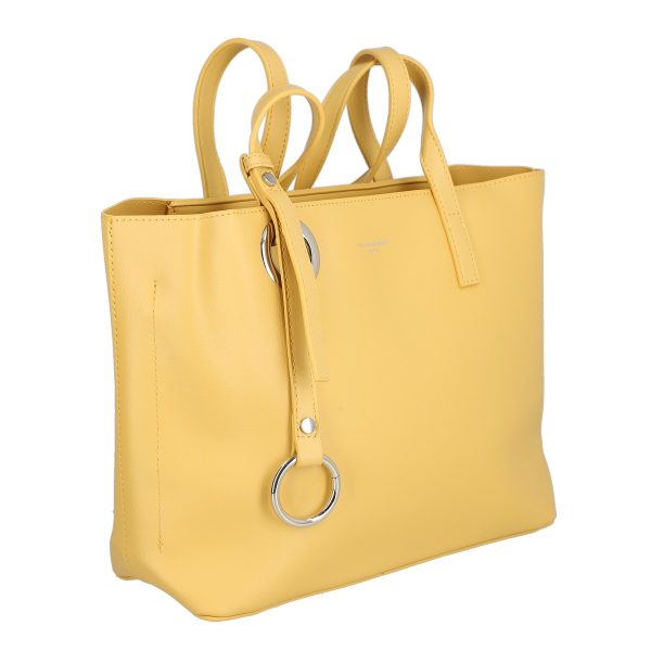 David Jones - Geanta shopper piele eco galben de umar cu un compartiment David Jones BS6641CA2301148