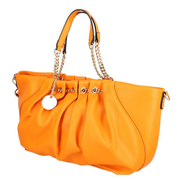 Geanta shopper piele eco portocaliu cu doua compartimente maner lant Alex Max BS1303SH2301107 121