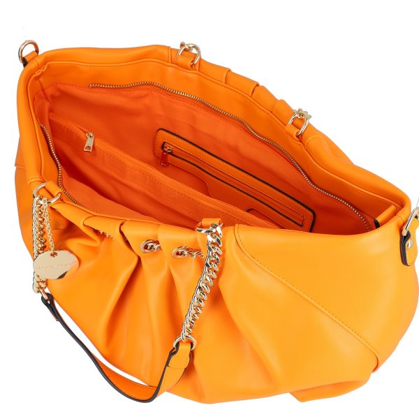 Geanta shopper piele eco portocaliu cu doua compartimente maner lant Alex Max BS1303SH2301107 120
