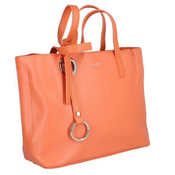 David Jones - Geanta shopper piele eco rosu caramiziu de umar cu un compartiment David Jones BS6641CA2301149