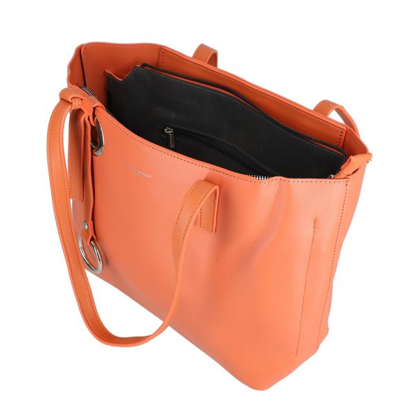 Geanta shopper piele eco rosu caramiziu de umar cu un compartiment David Jones BS6641CA2301149 121