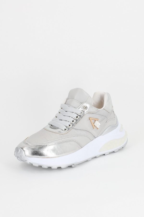 Pantofi Dama Sport cu Platforma si Material Textil Argintiu - BS022PSRO2301500 119