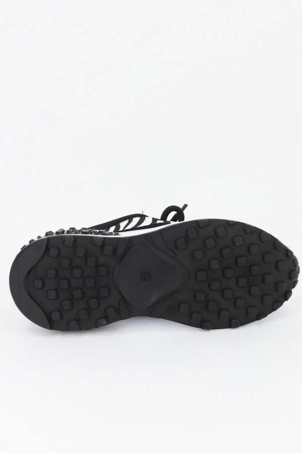 Pantofi sport material textil negru/alb cu platforma BS023PSRO2301515 123