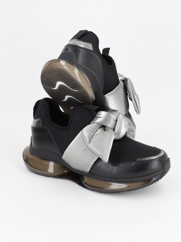 Pantofi Sport Dama din Material Textil Negru cu Gri cu Platforma - BSES881PSRO2301507 121