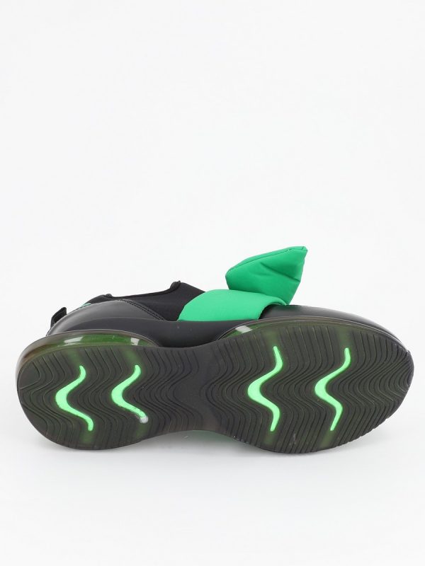 Pantofi Sport cu Platforma Dama Material Textil Negru cu Verde cu Platforma - BSES881PSRO2301505 123
