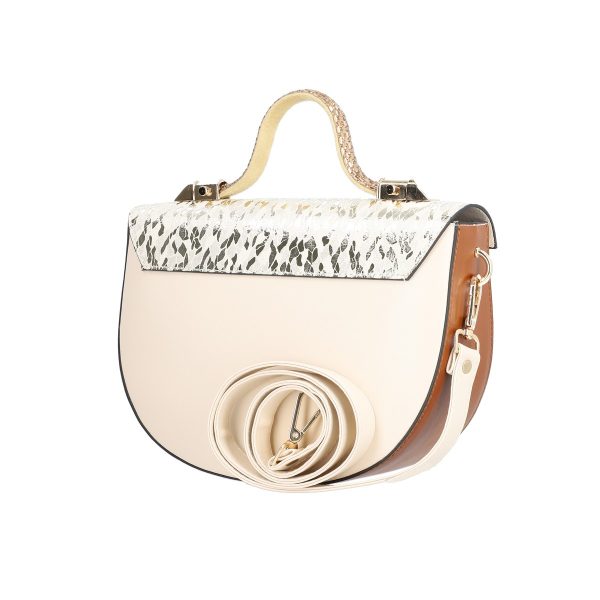 Poseta de mana eleganta femei din piele eco bej cu auriu si inchidere manuala BSPAS2204158 120