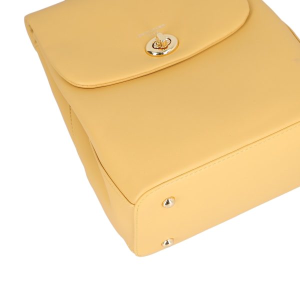Rucsac dama piele ecologica galben doua compartimente David Jones BS6904RU2301120 122
