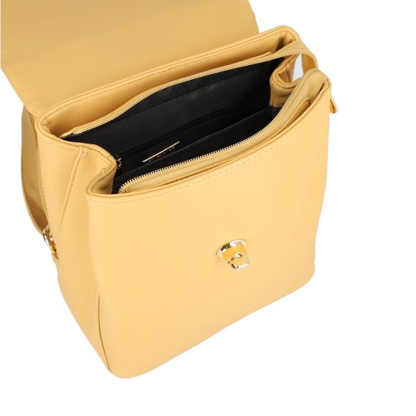 Rucsac dama piele ecologica galben doua compartimente David Jones BS6904RU2301120 121