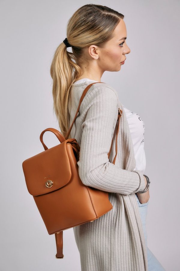 Rucsac dama piele ecologica maro doua compartimente David Jones BS6904RU2301122 119